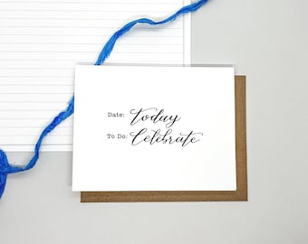 Fecha de hoy, para celebrar / Tarjeta de graduación / Tarjeta de celebración / Disponible en grandes cantidades