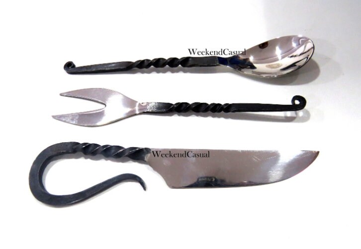 Handmade Medieval Eating Utensil Set Dinnerware 3 Pieces Cutlery Set Etsy