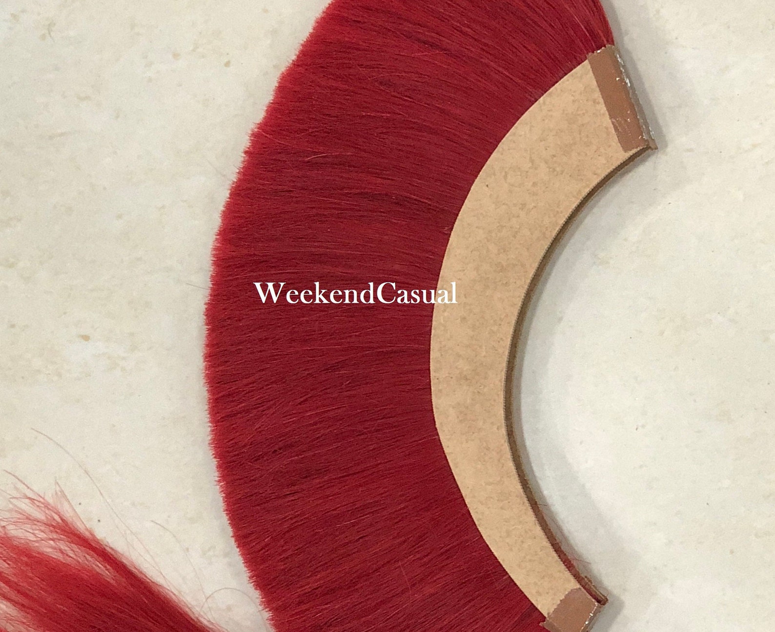 Medieval Spartan Helmet Plume Natural Horse Hair RED / BLACK Color