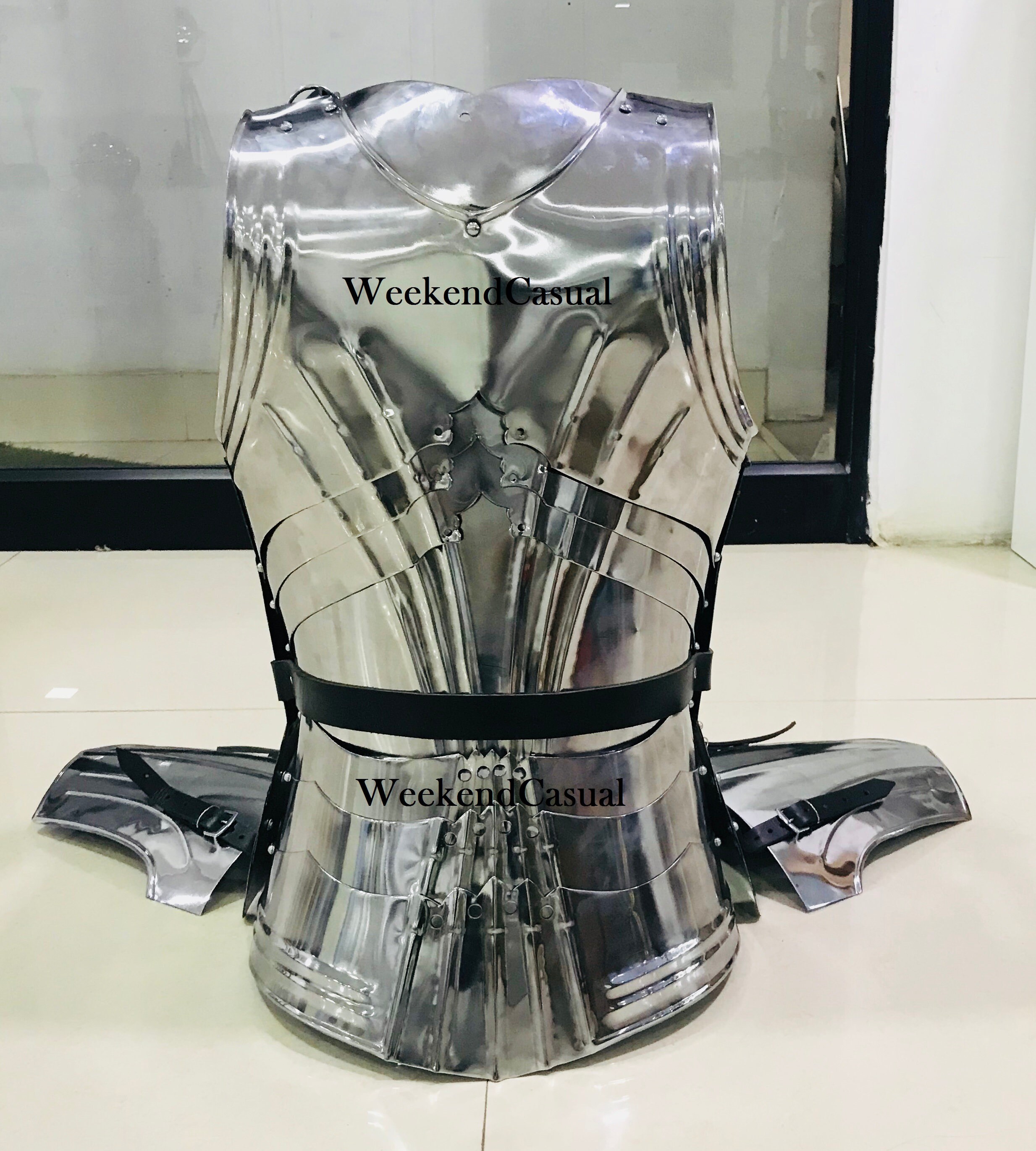 Breastplate Medieval Knight's Body Armor Fluted Cuirass Body Plate