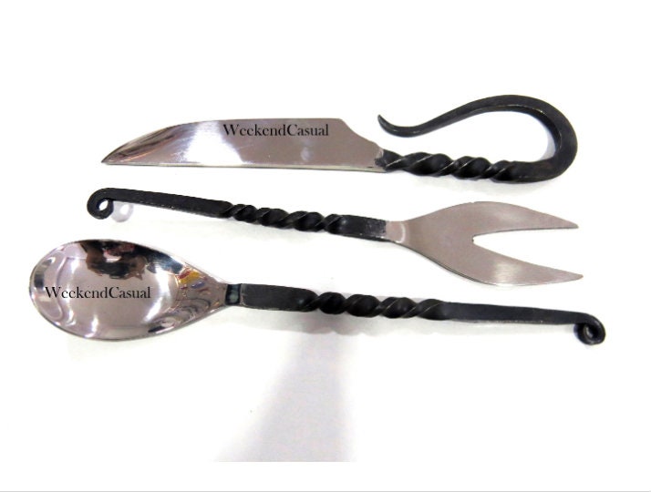 Handmade Medieval Eating Utensil Set Dinnerware 3 Pieces Cutlery Set Etsy