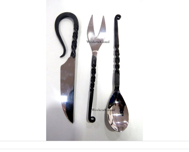 Handmade Medieval Eating Utensil Set Dinnerware 3 Pieces Cutlery Set Etsy