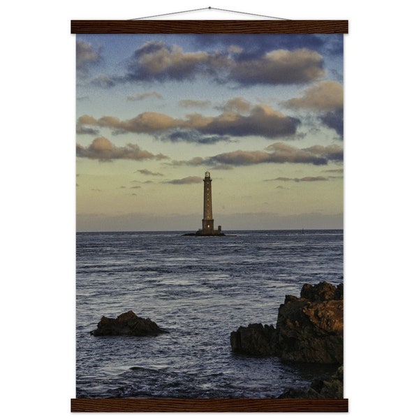 Poster premium en papier mat avec baguettes de suspension  - Le phare de Goury