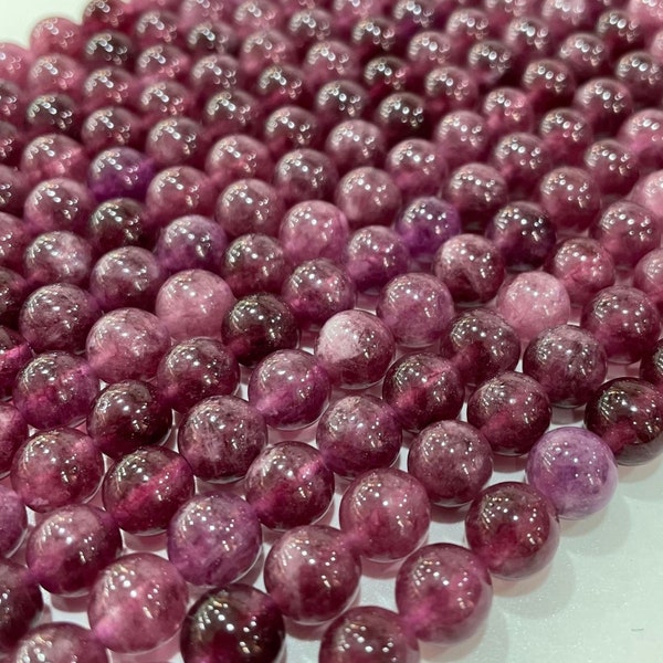 Purple Lepidolite Stone Smooth Round Beads 6-10mm,Lepidolite Quartz Loose Beads,semi-precious stone
