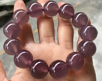 8-16mm Purple agate Chalcedony beads bracelet,Gifts for her,Jewelry gifts