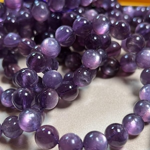 10mm 11mm 12mm Rare Natural Genuine Purple Lepidolite beaded bracelet,women bracelet,jewelry gifts, Natural stone,Mica bracelet