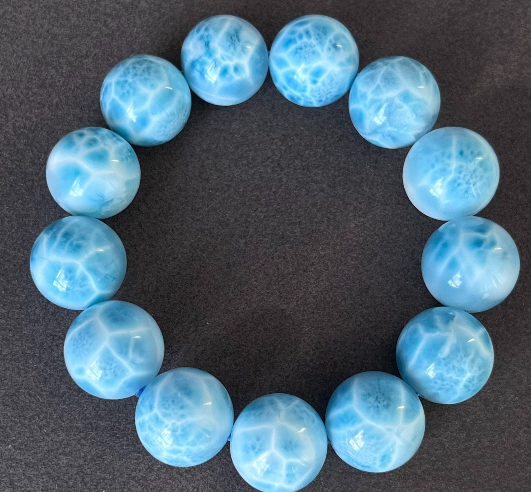 18 mm 天然本ラリマービーズブレスレット、ジュエリーギフト用の高品質