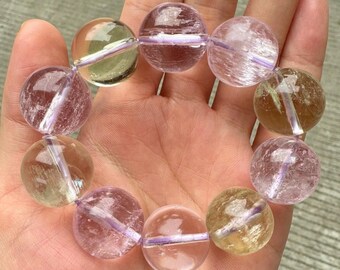 クンツァイトトリフェーンヒデナイトブレスレット