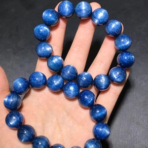 16mm High Grade Natural Genuine Blue Kyanite Beads Bracelet,Kyanite bracelet for friends,jewelry gift,Large size Kyanite Bracelet