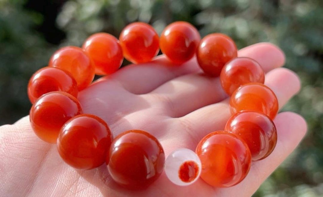 16mm Genuine Natural Red Rabbit Hair Rutilated Quartz Beads Bracelet ...
