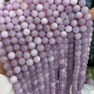 15 Zoll, natürliche Kunzit glatte runde Perlen 6 mm 8 mm 10 mm 12 mm, lose Perlen, Halbedelstein