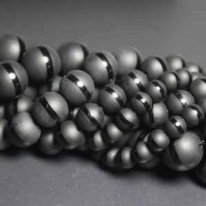 15 inches ,Natural Black Onyx Matte round beads ,6mm 8mm 10mm 12mm 14mm,loose beads,semi-precious stone,Black agate frosted beads