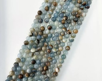 Natural Calcite blue Smooth Round loose beads wholesale,4-12mm