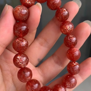 11mm High Quality Natural Golden Sunstone beads bracelet,Golden Sunstone beaded bracelet,jewelry gifts,women bracelet