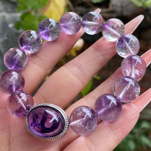 14mm Natural Genuine Bolivia Amethyst bracelet,beaded bracelet,women bracelet,jewelry gifts,love gifts