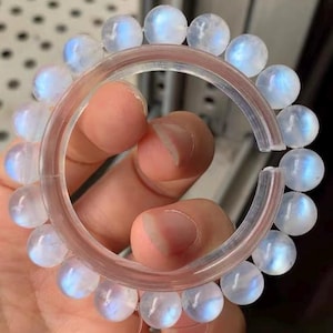 9MM Natural Blue  Flashlight moonstone beaded bracelet,jewelry gift,moonstone bracelet,gift for her