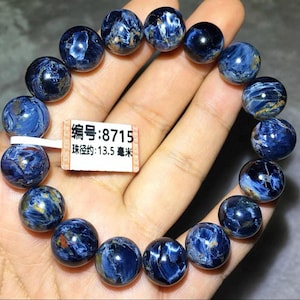 13.6mm Natural Genuine Blue Fire Pietersite bracelet,pietersite beaded bracelet, women and men bracelet,jewelry gifts energy bracelet