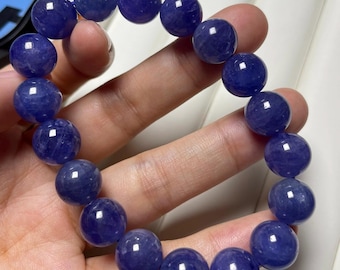 Pulsera de tanzanita natural de 10,5 mm, regalo de joyería, pulsera para mujer, pulsera de tanzanita