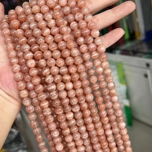 15 Inches,Natural Peach Moonstone round beads 6mm 8mm 10mm 12mm 14mm Orange moonstone smooth round beads,Sunstone beads,semi-precious stone,