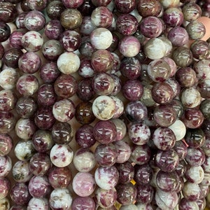 Natural Pink tourmaline round beads wholesale ,real pink tourmaline round beads,tourmaline loose beads,6-12mm ,15