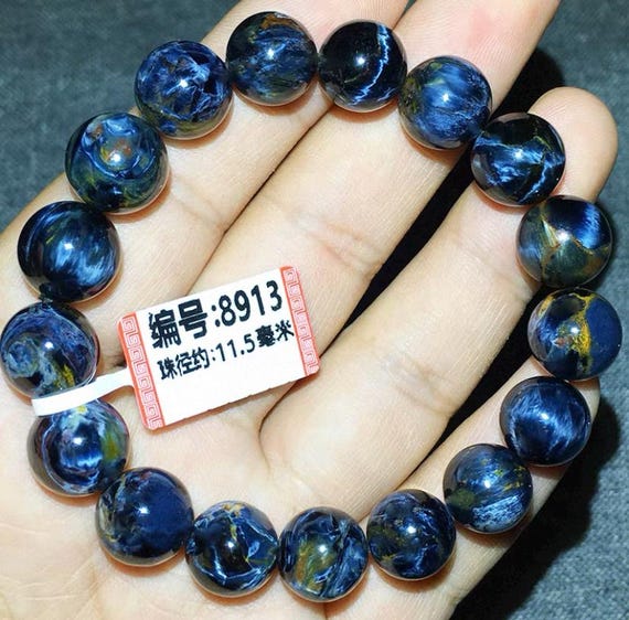 Natural Genuine Blue Fire Pietersite Beads Bracelet,high