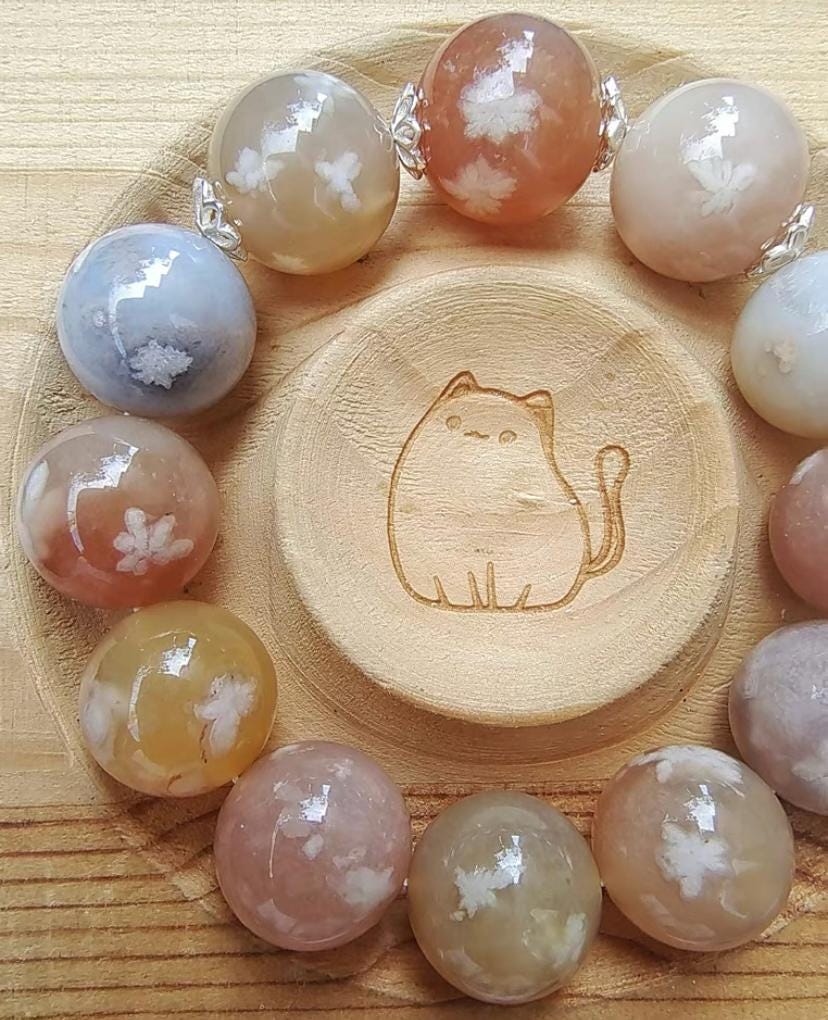 アンティークビーズ瑪瑙ビーズブレスレット 天然桜瑪瑙ビーズブレスレット、ハンドメイド - Etsy 日本