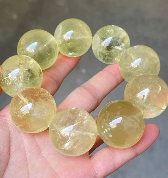 18 Gram Approx. Yellow And Brown Citrine Quartz 8 Mm Round Beaded Braclet At ₹ 18/piece In Jaipur