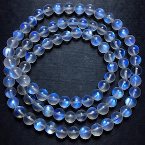 6mm Natural High Quality blue Flash white moonstone beaded bracelet,jewelry gift,moonstone bracelet,gift for her