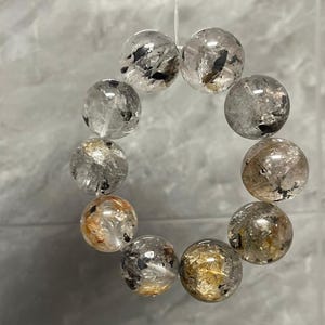 22mm Genuine Natural Herkimer Diamond Beaded bracelet,Jewelry gifts,healing bracelet,energy bracelet