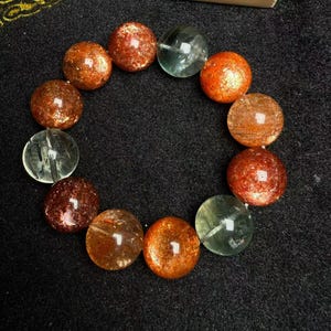 18MM Certified Natural Arusha Sunstone Green Beryl beads bracelet jewelry gifts,healing energy stone