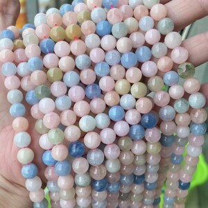 15 inches Full strand, Natural morganite Smooth Round beads,Green Beryl loose beads 6mm 8mm 10mm 12mm,semi-precious stone