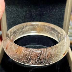 56.8mm Rare Genuine Rabbit hair quartz bangle Beaded bracelet,Bangle bracelet,jewelry gifts