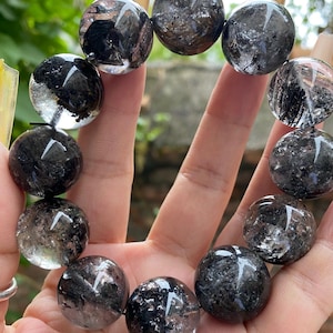 19mm Genuine Natural Herkimer Diamond Beaded bracelet,Jewelry gifts,healing bracelet,energy bracelet