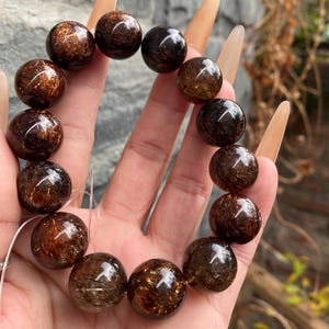 16mm High Grade Natural Genuine Black Golden Super Seven Rutilated Quartz bracelet, healing energy bracelet,jewelry gifts