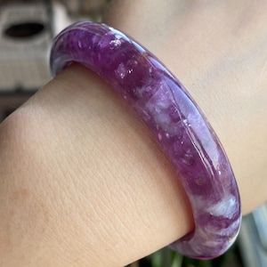 58mm Natürliche Lila Smaragd Perlen Armreif, Frau Armreif, Schmuck Geschenke
