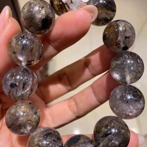 High Quality 16mm Genuine Natural Herkimer Diamond Quartz Beaded bracelet,Jewelry gifts,healing bracelet,energy bracelet