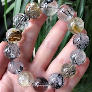 16mm Genuine Natural Herkimer Diamond Beaded bracelet,Jewelry gifts,healing bracelet,energy bracelet