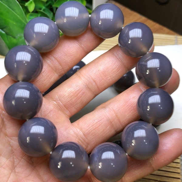 20mm Natural Raw Agate Beaded Bracelet,large size beads bracelet