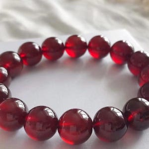 12mm Natural orange Red garnet beaded bracelet,women garnet beads bracelet,jewelry gift,birthday gift,healing stone