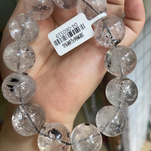 18mm Genuine Natural Herkimer Diamond Beaded bracelet,Jewelry gifts,healing bracelet,energy bracelet