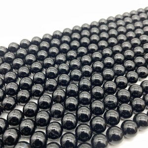 Natural Black Onyx smooth round beads 4mm 6mm 8mm 10mm 12mm 14mm 16mm 18mm 20mm onyx beads,loose beads,semi-precious stone,Per Strands