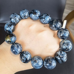 17mm Natural Genuine Blue Fire Pietersite bracelet,pietersite beaded bracelet, women and men bracelet,jewelry gifts energy bracelet