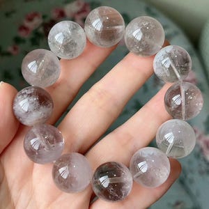 Bracciale di perline di cristallo di quarzo rutilato con capelli di coniglio viola naturale da 18-19 mm, braccialetto di guarigione, braccialetto di cristallo viola