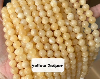15 Inches Full strand,Natural yellow jasper round beads 4mm 6mm 8mm 10mm 12mm beads,Candy Jasper loose beads,semi-precious stone