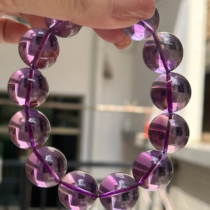 17+mm Genuine Natural Purple Amethyst Quartz Beaded bracelet,beaded bracelet,jewelry gifts,Handmade bracelets