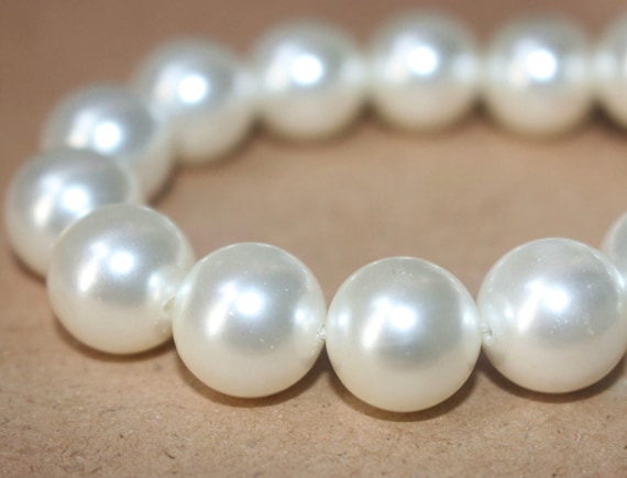 Südsee Muschelperlen Halskette - Weiße Perlen 8-20mm AAA Qualität Naturperlen