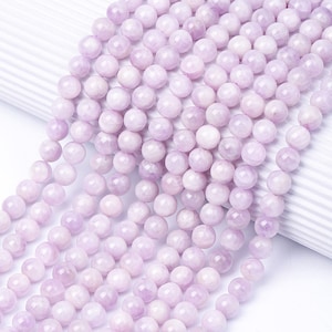 15 inches ,Natural Kunzite smooth round beads 6mm 8mm 10mm 12mm,loose beads,semi-precious stone