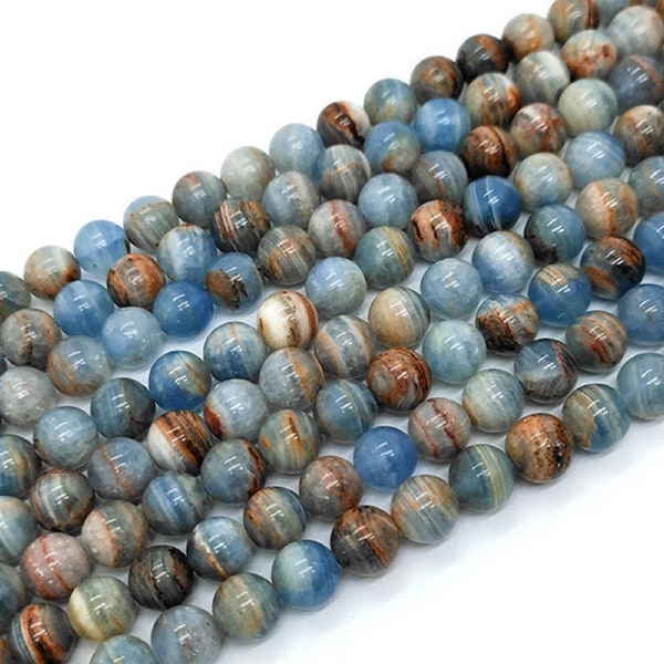 Genuine Blue Calcite Smooth Round Beads 6mm 8mm 10mm 12mm Natural Argentina Lemurina Aquatian Calcite beads wholesale,semi-precious stone