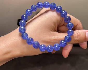 ʚしののんɞ出品です タンザナイト10ミリから10.8ミリ　内径16.5 高品質++]タンザナイトブレスレット（約11.5mm玉） - 埼玉県吉川市の