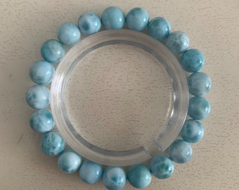 9mm Natural Genuine Larimar Beads Bracelet,High Quality beads bracelet for jewelry gift,healing energy bracelet